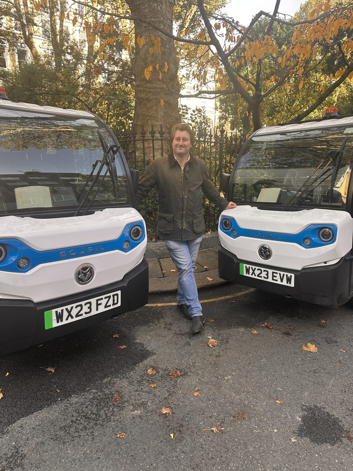 Cem Kemahli at an EV charger installation